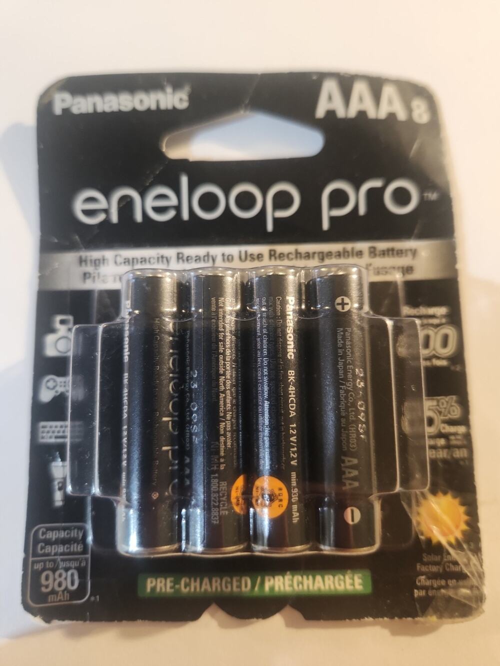 Panasonic Eneloop Pro AAA NiMH 980mAh Rechageable Batteries 8 Pack